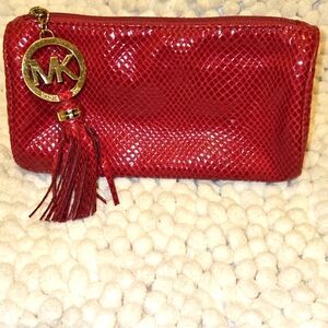 Michael Kors Red Cosmetic Case Tassel